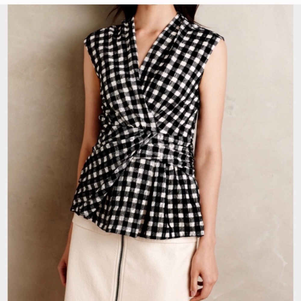 Anthropologie Deletta Delphine Gingham Top